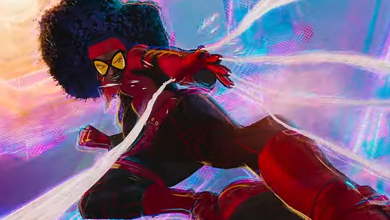 Spider-Woman (Issa Rae) unleashes her webs in Spider-Man: Across the Spider-Verse (2023), Sony Pictures Animation via YouTube