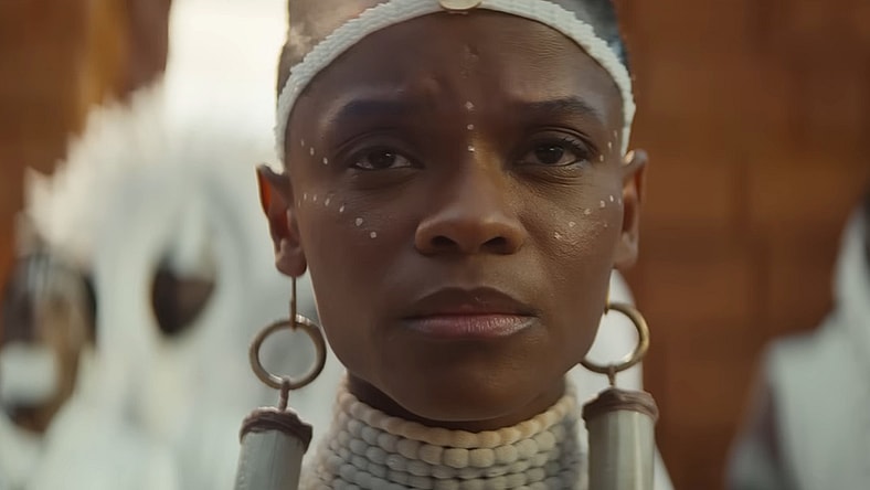 Shuri (Letitia Wright) mourns the death of her brother T'Challa (Chadwick Boseman) in Black Panther: Wakanda Forever (2022), Marvel Entertainment via YouTube
