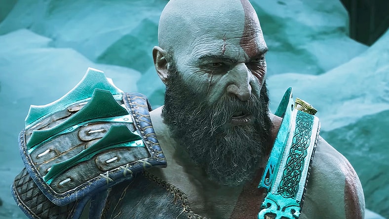 Kratos (Christopher Judge( apologizes to Atreus (Sunny Suljic) in God of War: Ragnarök (2022), Sony Santa Monica Studios via YouTube