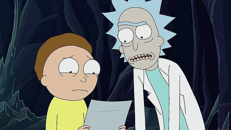 Rick and Morty (Justin Roiland) are unsure of their directions in Rick and Morty Season 5 Episode 4 "Rickdependence Spray" (2021), Adult Swim