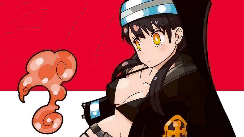Tamaki Kotatsu on Atsushi Ohkubo's cover to Fire Force Vol. 5 (2020), Shueisha
