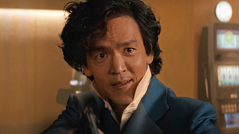 Spike Spiegel (John Cho) smirks in Cowboy Bebop Season 1 Episode 1 "Cowboy Gospel" (2021), Netflix