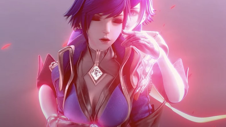 Violet's mind is assaulted by illusions of herself prior to acquiring her Demonic Morphed skin via Arena of Valor (2016), Level Infinite, Garena