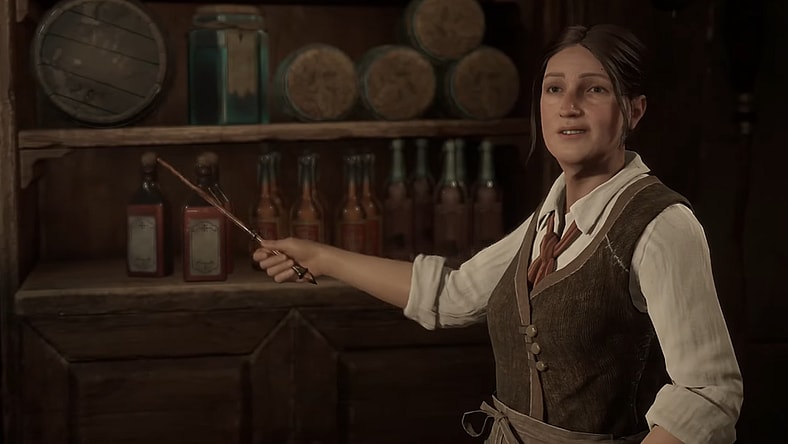 Sirona Ryan waves her wand via Hogwarts Legacy (2023), Warner Bros. Interactive Entertainment