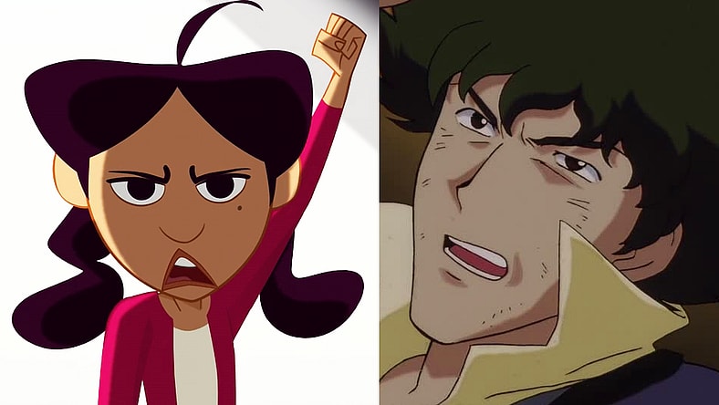 Penny Proud (Kyla Pratt) calls for reparations / Spike Spiegel has had it with the Bebop's Fridge Monster in Cowboy Bebop Episode 11 "Toys in the Attic" (1999), Sunrise Inc.