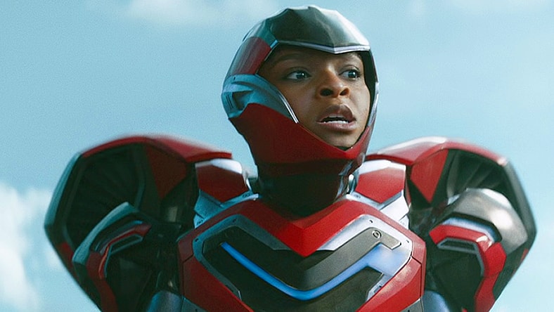 Riri Williams (Dominique Thorne) prepares for takeoff in Black Panther: Wakanda Forever (2022), Marvel Entertainment