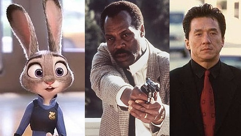 Split image of Zootopia, Lethal Weapon and Rush Hour