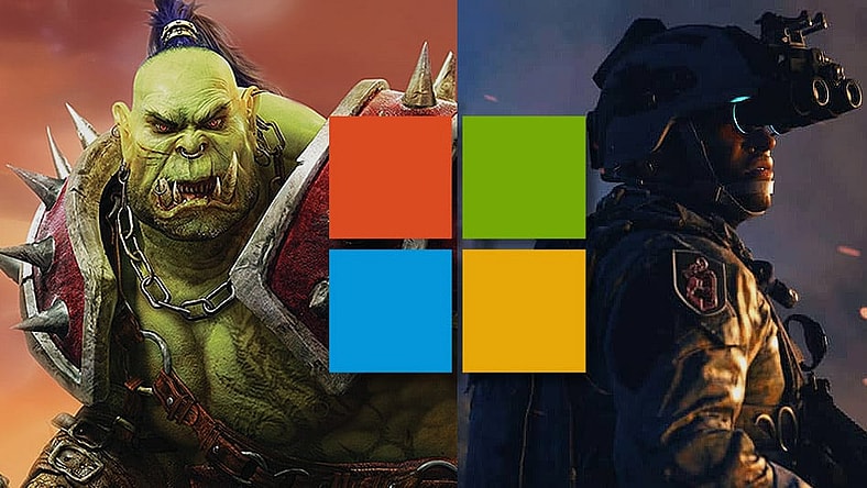 Custom image of World of Warcraft, the Microsoft logo and Call of Duty