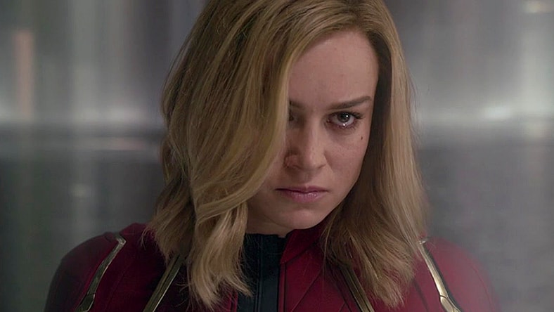 Captain Marvel (Brie Larson) rejects the Kree Supreme Intelligence in Captain Marvel (2019), Marvel Entertainment
