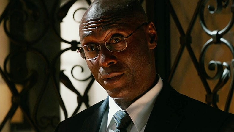 Charon (Lance Reddick) greets John Wick (Keanu Reeves) in John Wick: Chapter 2 (2017), Lionsgate Films