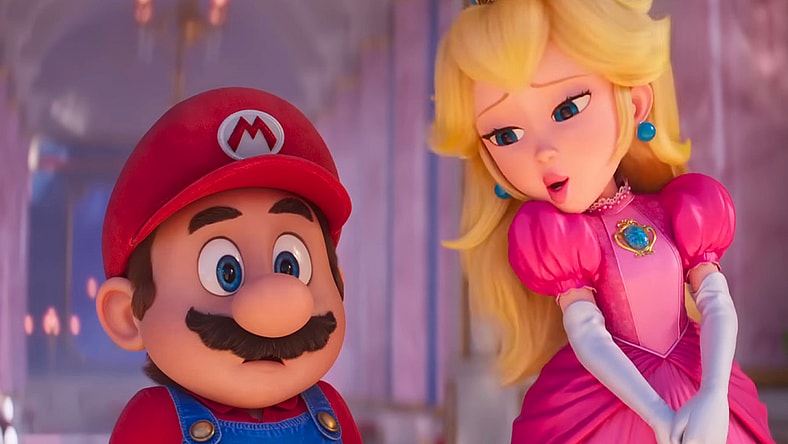 Princess Peach (Anya-Taylor Joy) hopes Mario (Chris Pratt) survives the experience in The Super Mario Bros. Movie (2023), Illumination Entertainment
