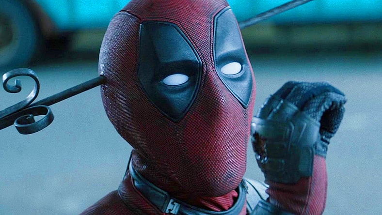 Deadpool (Ryan Reynolds) deals with a small gap in his memory in Deadpool 2 (2018), Marvel Entertainment