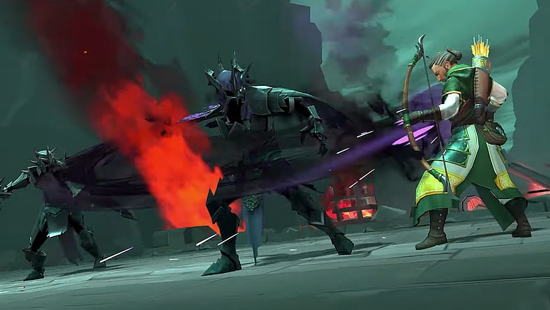 The Witch-king and a Nazgûl (Ringwraith) attack an elf via The Lord of the Rings: Heroes of Middle-earth (2023), EA