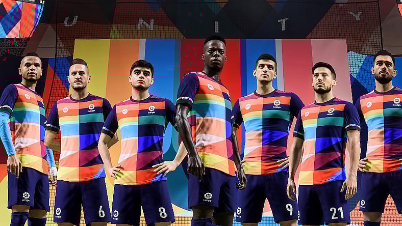 Spanish players from the LaLiga Santander league wear their UNITY kits via FIFA 23 (2022), EA Sports