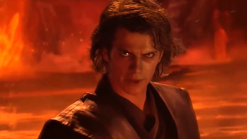 Darth Vader (Hayden Christensen) warns Obi-Wan Kenobi (Ewan McGregor) to not underestimate his power in Star Wars: Episode III Revenge of the Sith (2005), Disney