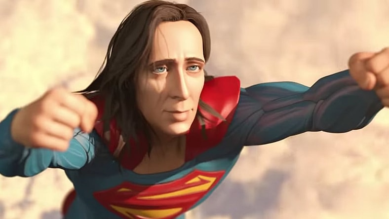 Animated Nic Cage Superman