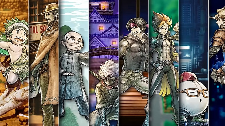 The nine heroes assemble in Live A Live (2022), Square Enix