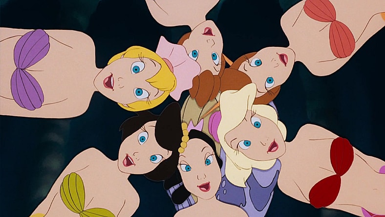 Aquata, Andrina, Arista, Atina, Adella, and Allana in The Little Mermaid (1989), Disney