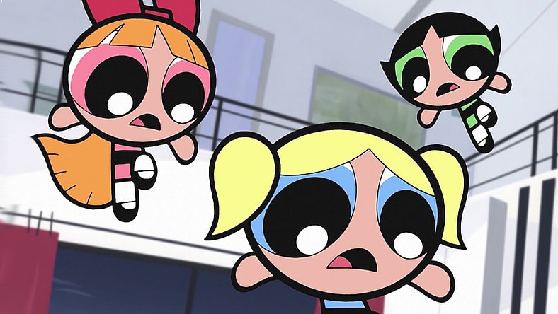The girls discover their father is in trouble in The Powerpuff Girls Movie (2002), Cartoon Network Studios