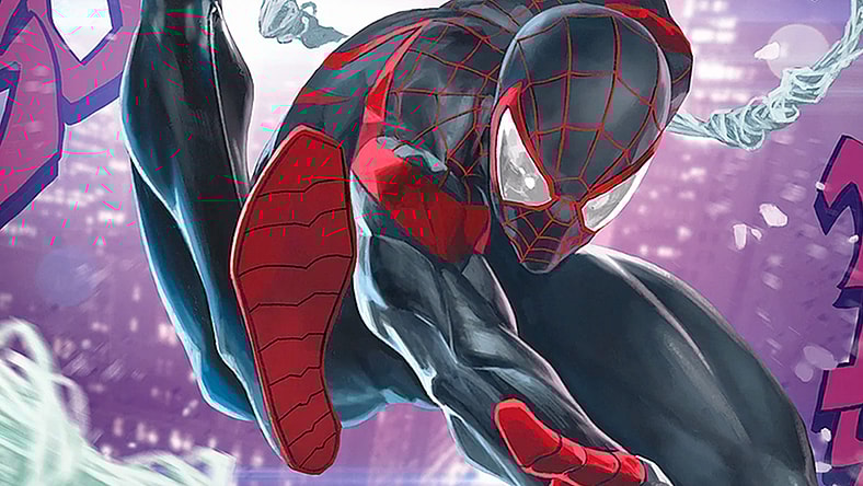 Miles Morales hits the streets on Skan Srisuwan's Sanctum Santorum Comics & Oddities variant cover for Miles Morales: Spider-Man Vol. 1 #19 (2020), Marvel Comics