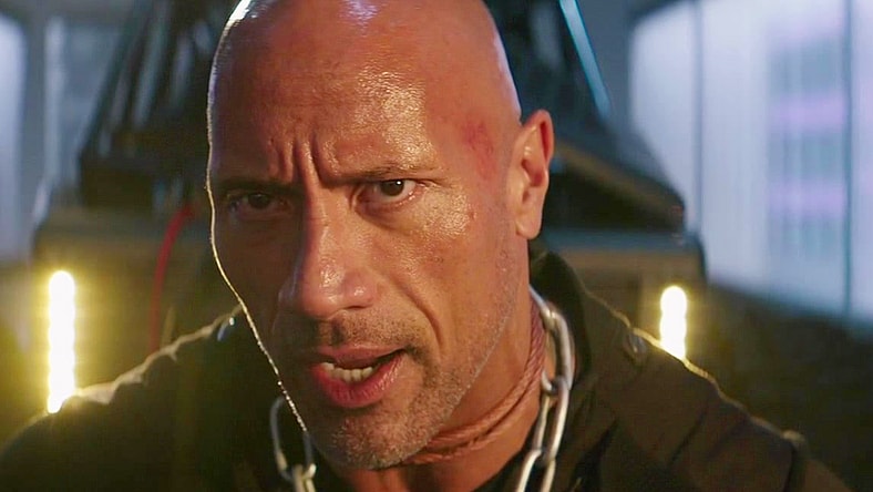 Lucas Hobbs (Dwayne 'The Rock' Johnson) finds himself in chains in Fast & Furious Presents: Hobbs & Shaw (2019), Universal Pictures