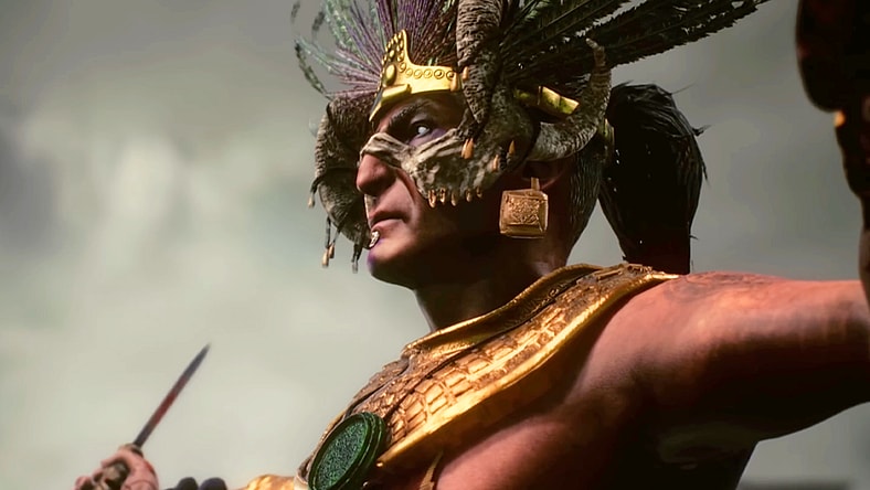An Aztec chief addresses his people in Ecumene Aztec (2025), Ecuemene Games