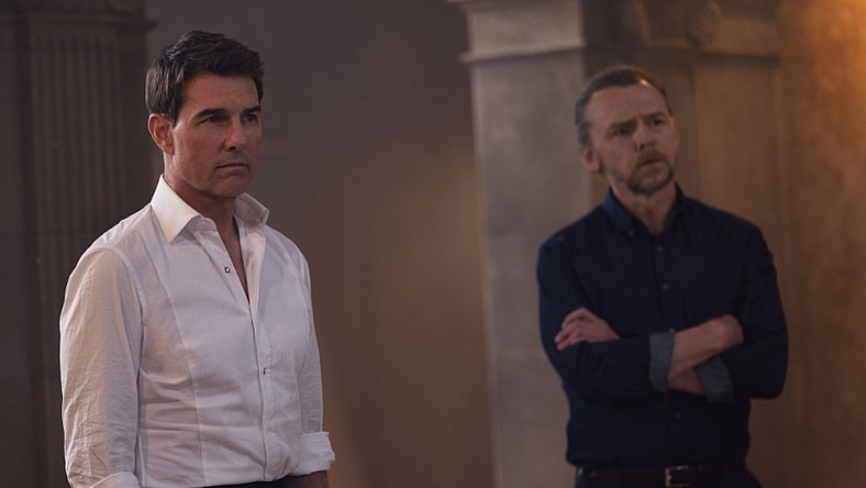 Tom Cruise and Simon Pegg in Mission: Impossible Dead Reckoning - Part One from Paramount Pictures and Skydance.