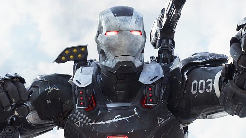War Machine (Don Cheadle) prepares to unload in Captain America: Civil War (2016), Marvel Entertainment