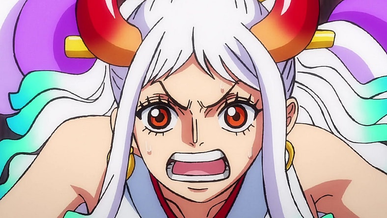 Yamato (Saori Hayami) finds herself lost in One Piece Episode 1003 "Tragic Sword! The Red Scabbards vs. Kaido Again" (2022), Toei Animation