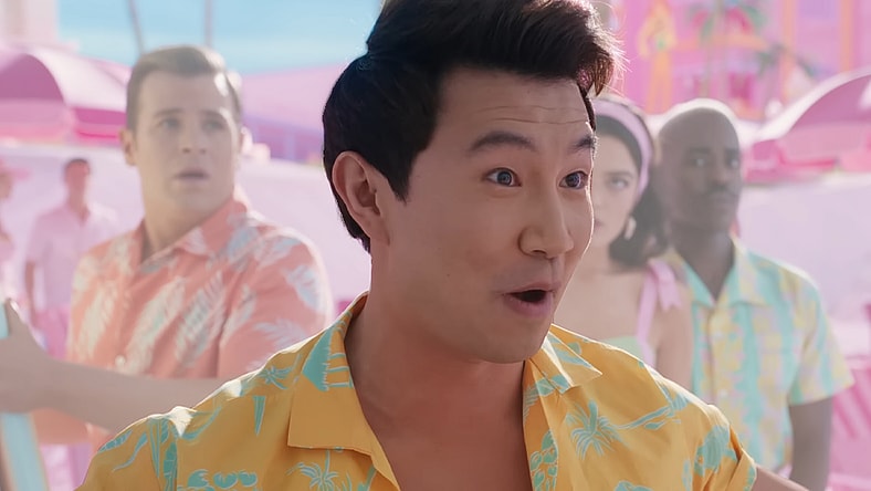 Ken 2 (Simu Liu) steps up to Ken (Ryan Gosling) in Barbie (2023), Warner Bros. Pictures