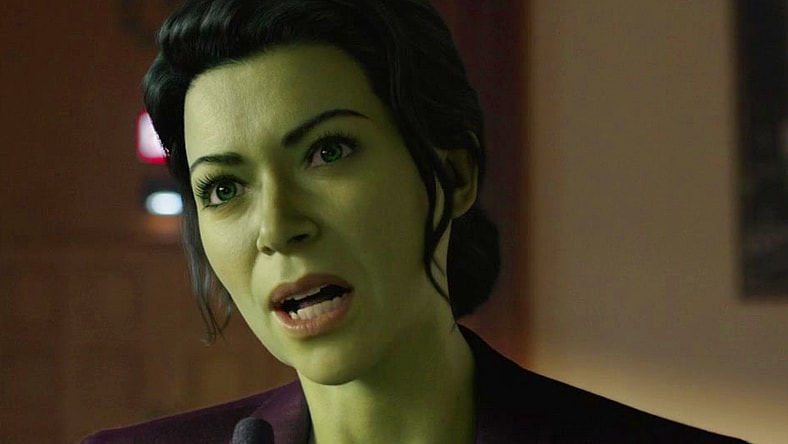 Jennifer Walters (Tatiana Maslany) makes her case against Leap-Frog in She-Hulk: Attorney at Law Season 1 Episode 8 "Ribbit and Rip It" (2022), Marvel Entertainment