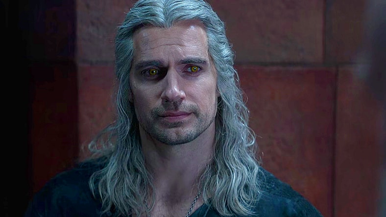 Geralt (Henry Cavill ) is fed up with Djikstra's (Graham McTavish) schemes in in The Witcher Season 3 Episode 6 “Everybody Has a Plan ‘Til They Get Punched in the Face” (2023), Netflix