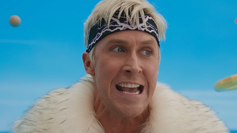Ken (Ryan Gosling) rallies his troops in Barbie (2023), Warner Bros. Pictures
