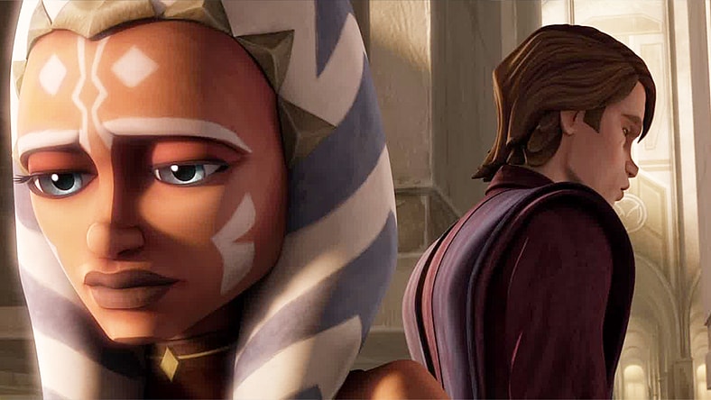 Ahsoka (Ashley Eckstein) informs Anakin (Matt Lanter) that she wants to follow her own path in Star Wars: The Clone Wars Season 5 Episode 20 "The Wrong Jedi" (2013), Lucasfilm Animation