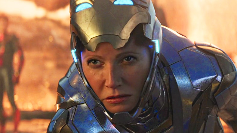 Pepper Potts (Gwenyth Paltrow) dons the Rescue armor in Avengers: Endgame (2019), Marvel Entertainment