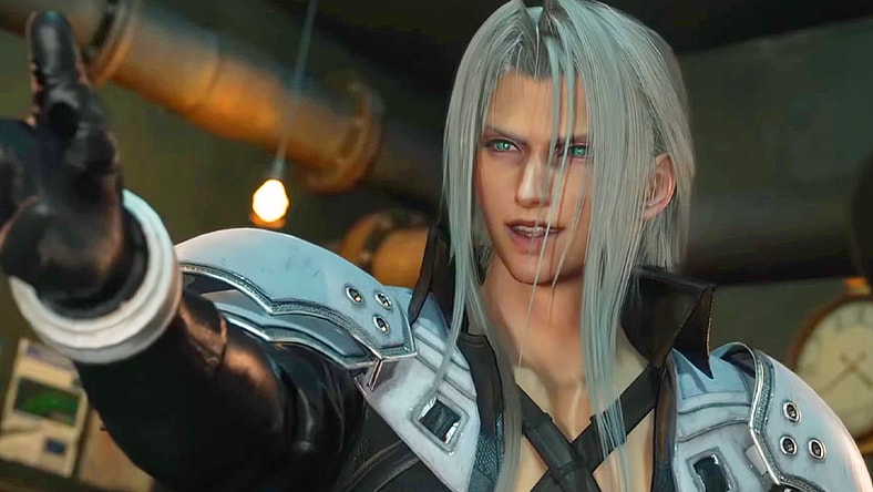 Sephiroth (Toshiyuki Morikawa) asks Cloud (Takahiro Sakurai) to join his side in Final Fantasy VII Rebirth (2023), Square Enix