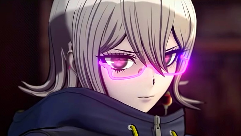 A reluctant Halara Nightmare (Yui Ishikawa) decides to trust Yuma Kokohead (Katsumi Fukuhara) in Master Detective Archives: RAIN CODE's (2023), Spike Chunsoft, Co. Ltd.