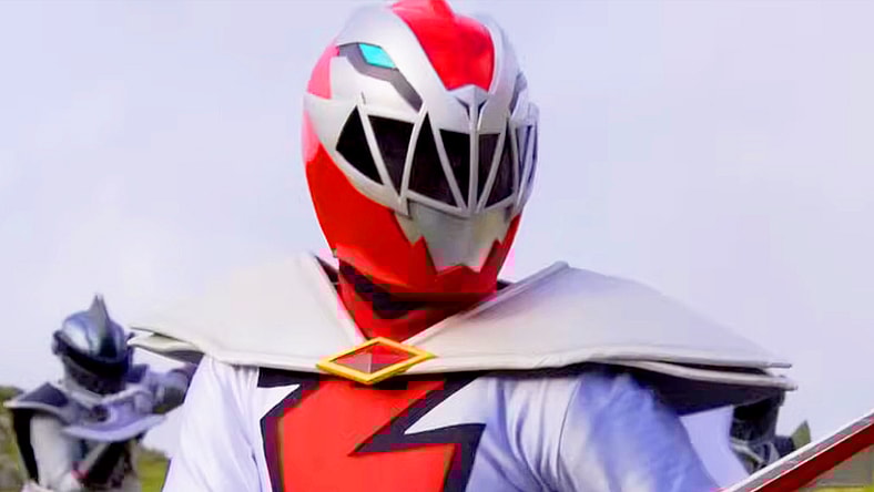 Zayto (Russell Curry) stands tall as the Cosmic Fury Zenith Ranger in Power Rangers: Cosmic Fury (2023), Netflix