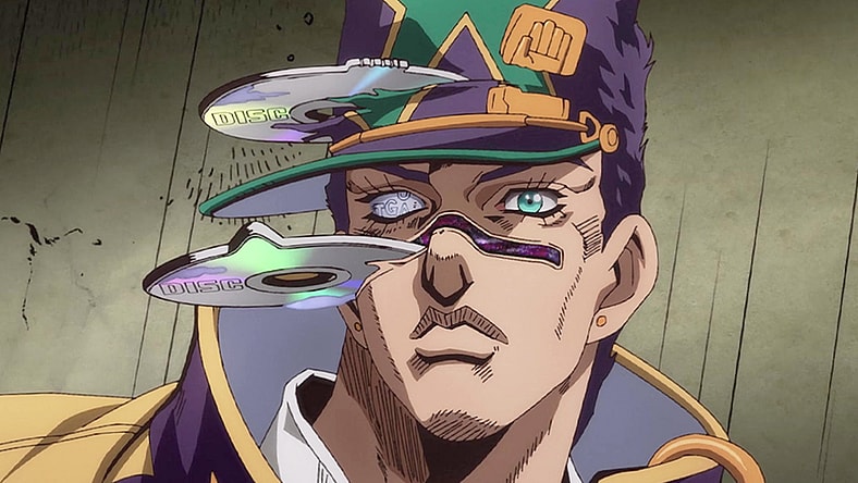 Jotaro (Daisuke Ono) is struck by Whitesnake in Jojo's Bizarre Adventure Part 6: Stone Ocean Episode 5 "Prisoner of Love" (2021), David Productions