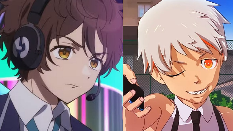 Shun Tokinoya (Kensho Ono) fights for the lead in Protocol: Rain (2023), Team Kitsune / Yutaka Akitsu (Shūichi Uchida) taunts Goro Ono (Kazuki Ura) in Kamierabi God.app (2023), Unend