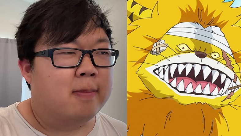 SungWon Cho performs his skit 'when your opponent in a card game is very confident' for Marvel Snap (2023), Marvel / Nekomusashi (SungWon Cho) stands with the Straw Hats in One Piece Episode 776 "Saying Goodbye and Descending from the Elephant - Setting Out to Take Back Sanji!" (2017), Toei Co. Ltd.