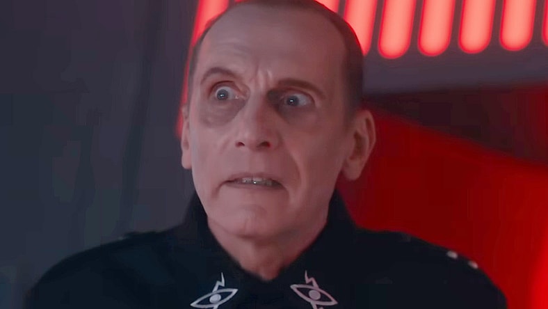 Davros (Julian Bleach) looks upon his latest creation in Doctor Who "Destination: Skaro" (2023), BBC