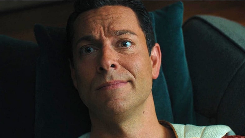 Billy (Zachary Levi) in hero form feels like an idiot in Shazam: Fury of the Gods (2023), Warner Bros. Pictures