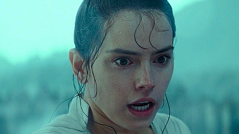 Rey Palpatine (Daisy Ridley) feels Resistance Leader Leia Organa's (Carrie Fisher) death in Star Wars Episode IX: The Rise of Skywalker (2019), Lucasfilm Ltd.