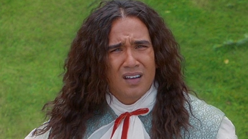 Isaac Newton (Nathaniel Curtis) informs The Doctor (David Tennant) and Donna (Catherine Tate) that they've landed in England, 1666 in Doctor Who Special 302 "Wild Blue Yonder" (2023), BBC