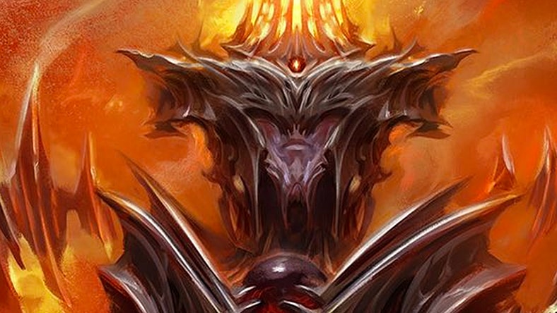 Sauron, The Dark Lord Card #224 from Magic: The Gathering - The Lord of the Rings: Tales of Middle-earth Set (2023), Wizards of the Coast. Art by Kieran Yanner.
