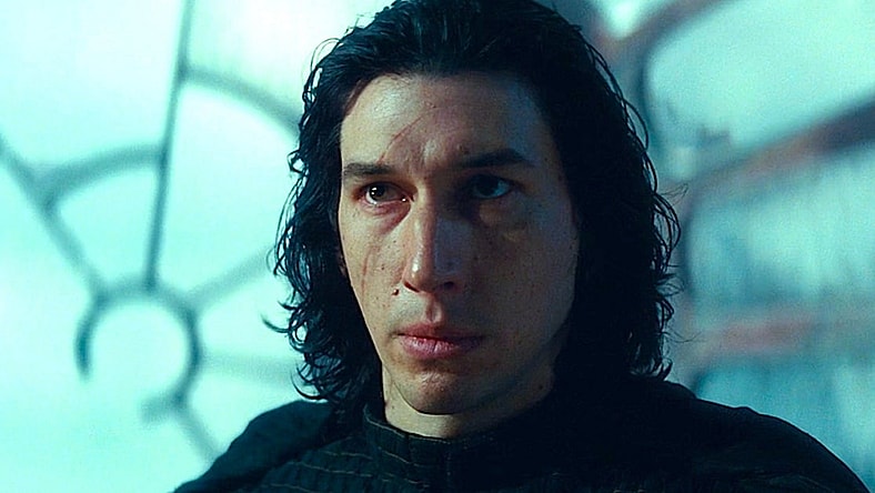 Kylo Ren (Adam Driver) confronts Rey Palpatine (Daisy Ridley) in Star Wars Episode IX: The Rise of Skywalker (2019), Lucasfilm Ltd.