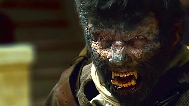 Lawrence Talbot (Benicio Del Toro) transforms into a werewolf in The Wolfman (2010), Universal Pictures