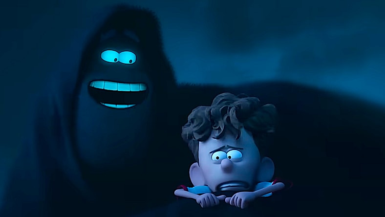 Orion (Jacob Tremblay) and Dark (Paul Walter Hauser) in Orion and the Dark (2024), DreamWorks Animation