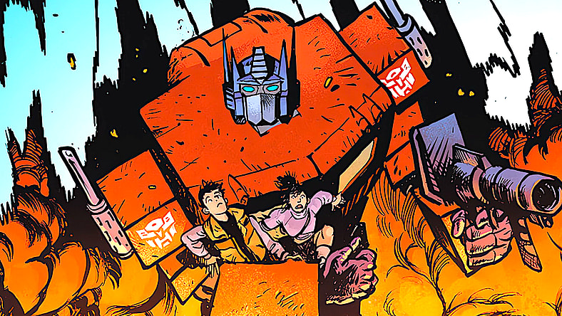 Transformers Issue #1 (2023), Skybound Entertainment. Words by Daniel Warren Johnson. Art by Daniel Warren Johnson and Mike Spicer.